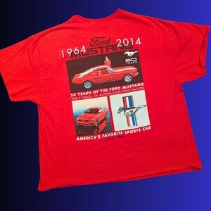 Red, 10 Years of the Ford Mustang T-Shirt Size 3XL